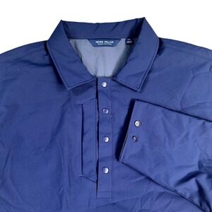 Peter Millar Crown Crafted Men's‎ Blue Long Sleeve Pullover Insulated Shirt XXL